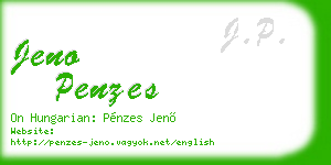 jeno penzes business card