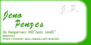 jeno penzes business card